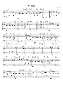 nuty na pianino do utworu no sory