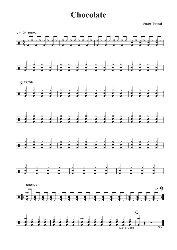 chocolate drum sheet music