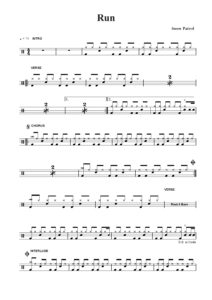 run drum sheet music