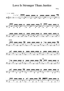 nuty na perkusję do utworu love is stronger than justice