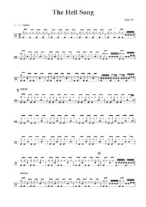 nuty na perkusję do utworu the hell song