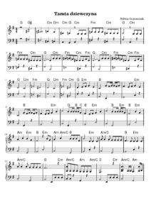 nuty na pianino do utworu tamta dziewczyna