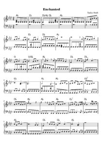 nuty na pianino do utworu enchanted