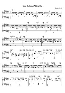 nuty na pianino do utworu you belong with me