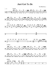 nuty na perkusję do utworu just got to be