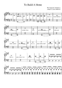 nuty na pianino do utworu to build a home