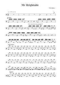 mr. brightside drum sheet music