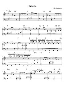 nuty na pianino do&nbsp;utworu ophelia