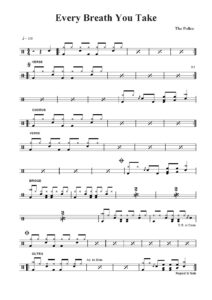 every breath you take drum sheet music