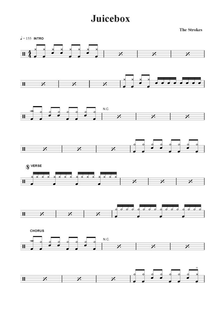 juicebox drum sheet music