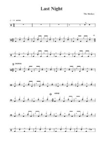nuty na perkusję do utworu last night