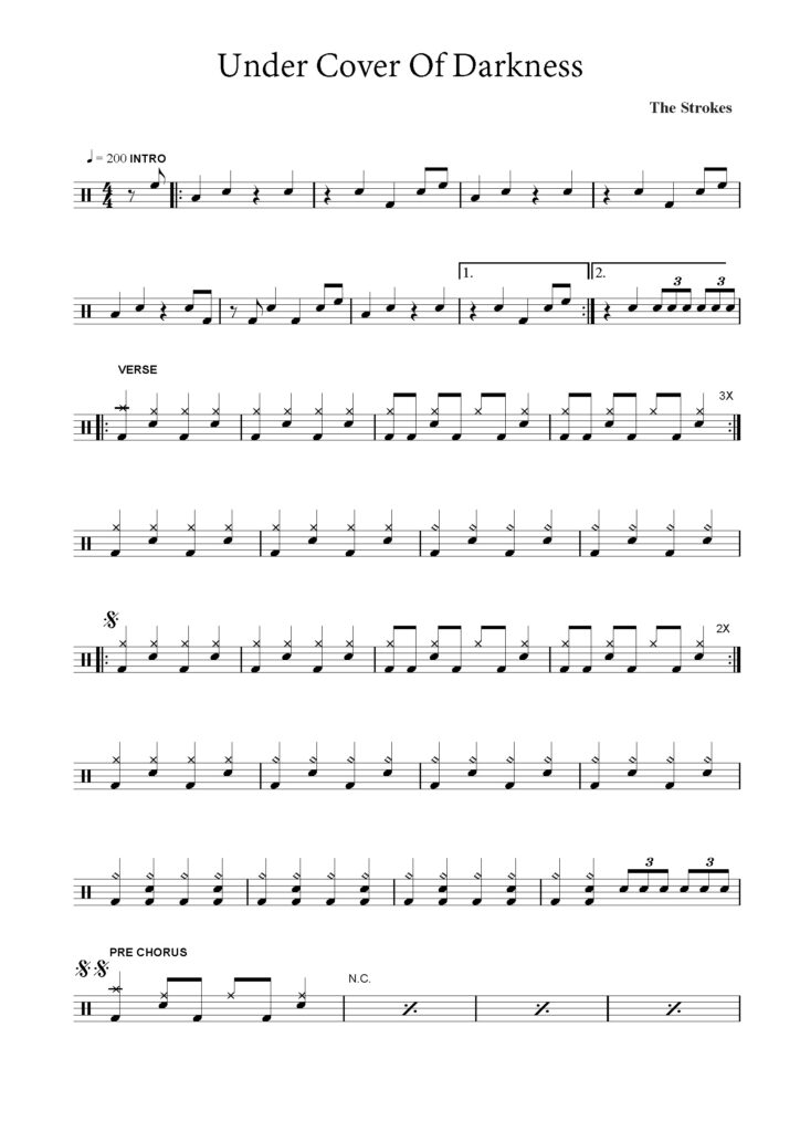 nuty na perkusję under cover of darkness