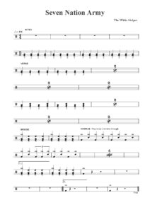 nuty na perkusję do&nbsp;utworu seven nation army
