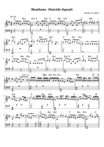 nuty na pianino do&nbsp;utowru heathens