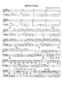 nuty na pianino do utworu język ciała