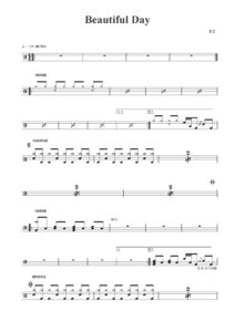 nuty na perkusję do&nbsp;utworu beatiful day