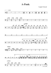 nuty na perkusję do&nbsp;utworu a-punk