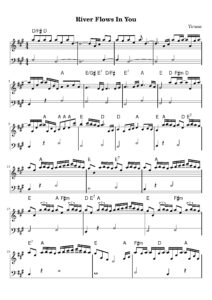 nuty na pianino do utworu river flows in you