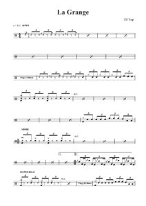 nuty na perkusję do&nbsp;utworu la grange