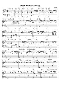 when we were young piano sheet music