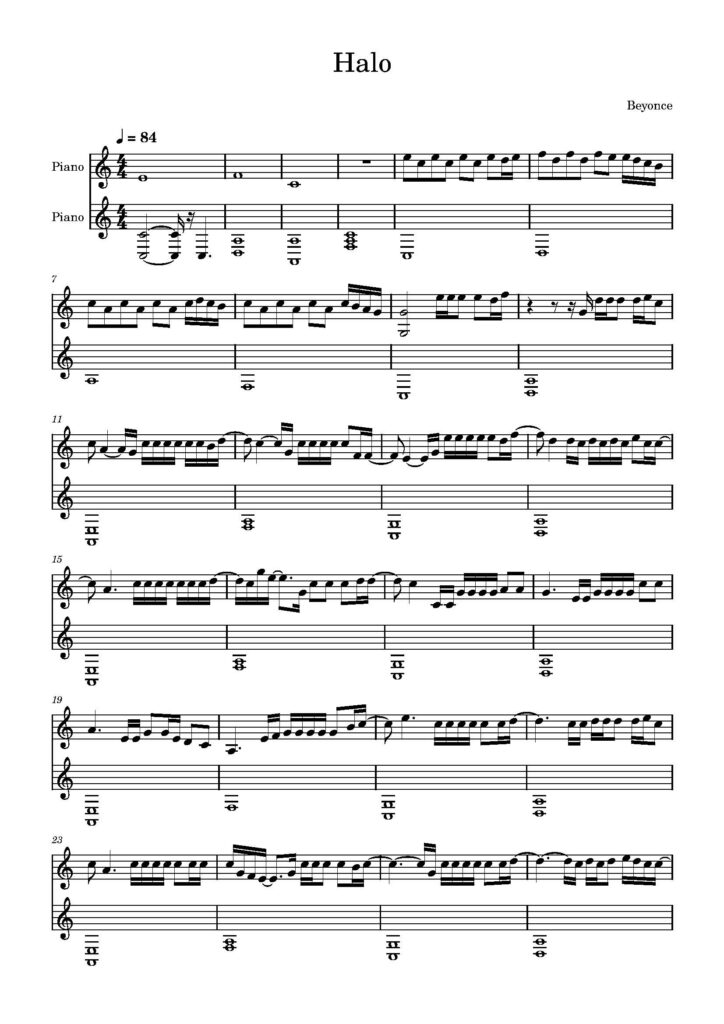 halo nuty na pianino