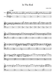 in the end nuty na pianino