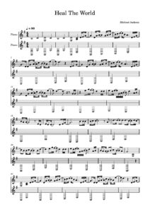 heal the world nuty na pianino