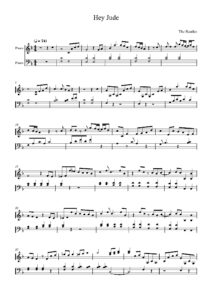 hey jude nuty na pianino